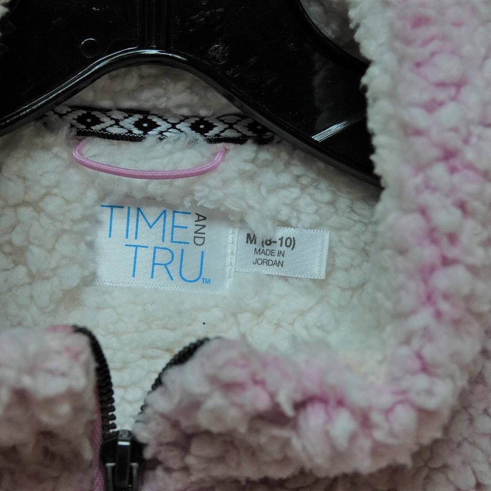 light pink fleece Sweater , brand new. Partial zip
